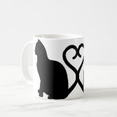 Zwei Katzen machen eine Herz-Silhouette Kaffee Tas Kaffeetasse (Vorderseite Links)