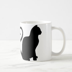 Zwei Katzen machen eine Herz-Silhouette Kaffee Tas Kaffeetasse