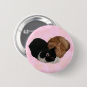 Zwei Katzen machen Herz-Button Button (Vorne & Hinten)