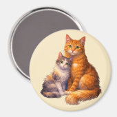 Zwei Katzen Magnet (Vorderseite/Rückseite)
