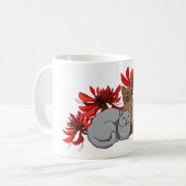 Zwei Katzen mit australischem Korallenbaum Kaffeetasse (Vorderseite Links)