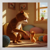 Zwei Katzen-Plakat Poster (Vorne)