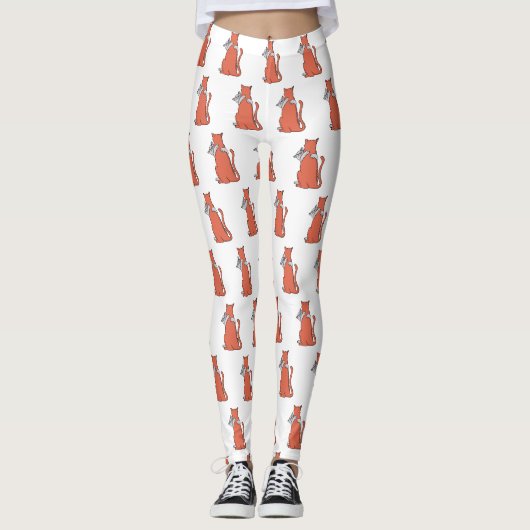 Zwei Katzen schließen Freundschaft Leggings (Vorderseite)