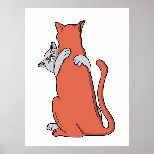 Zwei Katzen schließen Freundschaft Poster (Vorne)
