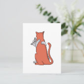 Zwei Katzen schließen Freundschaft Postkarte (Stehend Vorderseite)