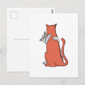 Zwei Katzen schließen Freundschaft Postkarte (Vorne/Hinten)