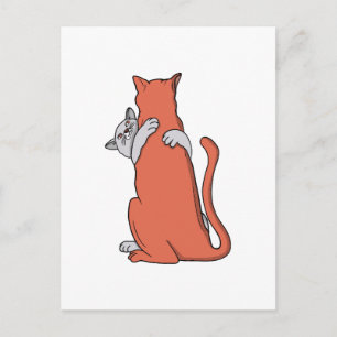 Zwei Katzen schließen Freundschaft Postkarte
