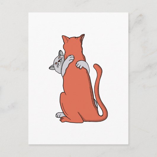 Zwei Katzen schließen Freundschaft Postkarte (Vorderseite)