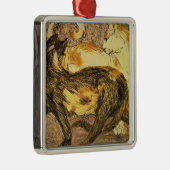 Zwei Katzen Silbernes Ornament (Rechts)