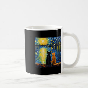 Zwei Katzen Starry Night Lover Kat Art Malerei Kit Kaffeetasse