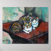 Zwei Katzen, Suzanne Valadon Poster (Vorne)