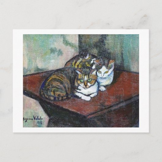 Zwei Katzen, Suzanne Valadon Postkarte (Vorderseite)