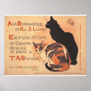 Zwei Katzen T.A. Steinlen französisches Art Nouvea Poster