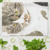 Zwei Katzen - Tabby und Tortie Geschirrtuch (Gefaltet)