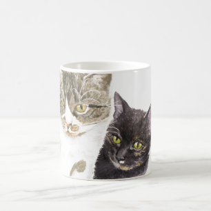Zwei Katzen - Tabby und Tortie Kaffeetasse