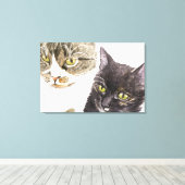 Zwei Katzen - Tabby und Tortie Leinwanddruck (Insitu (Holzboden))