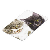 Zwei Katzen - Tabby und Tortie Magnet (Linke Seite)