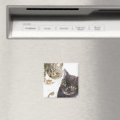 Zwei Katzen - Tabby und Tortie Magnet (In Situ (Geschirrspüler))