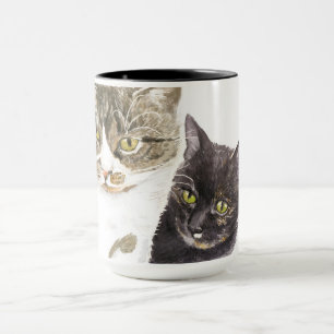 Zwei Katzen - Tabby und Tortie Tasse