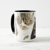 Zwei Katzen - Tabby und Tortie Tasse (Vorderseite Links)