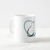 Zwei Katzen umarmen sich Kaffeetasse (Vorderseite Links)