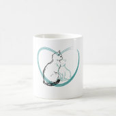 Zwei Katzen umarmen sich Kaffeetasse (Mittel)