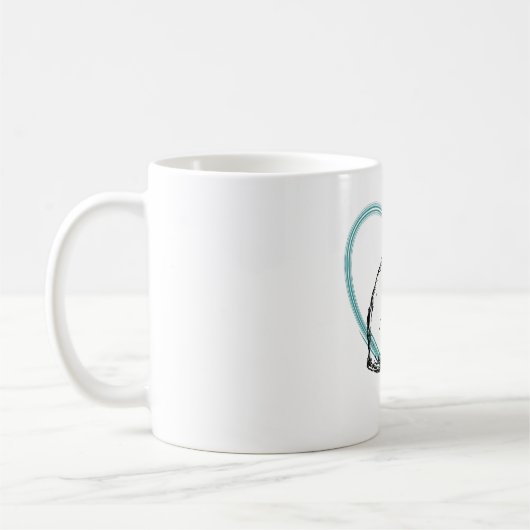 Zwei Katzen umarmen sich Kaffeetasse (Links)