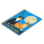 Zwei Katzen unter Vollmond Notizblock (Linke Seite)