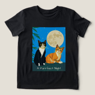 Zwei Katzen unter Vollmond Tri-Blend Shirt