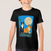 Zwei Katzen unter Vollmond Tri-Blend Shirt (Vorderseite)