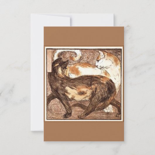 Zwei Katzen (von Franz Marc) Karte (Vorderseite)