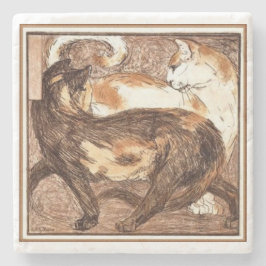 Zwei Katzen (von Franz Marc) Steinuntersetzer