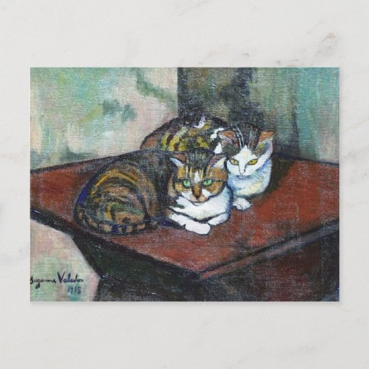 Zwei Katzen von Suzanne Valadon Postkarte (Vorderseite)