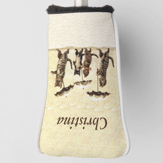 Zwei Katzen wandern im Schnee mit Kätzchen Schirme Golf Headcover (Rotieren 90)