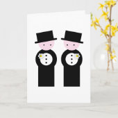 Zwei kaukasische Bräutigame Karte (Gelbe Blume)