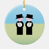 Zwei kaukasische Bräutigame Keramik Ornament (Hinten)