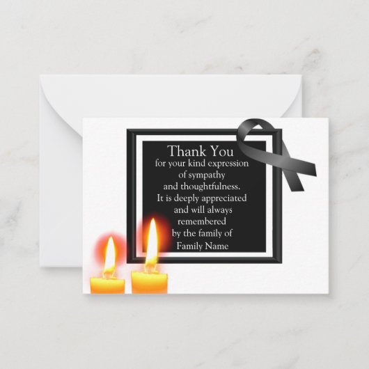 Zwei Kerzen nach der Beerdigung danke Ihnen Karten (Vorderseite)