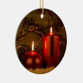 Zwei Kerzen Weihnachtsdekoration Keramikornament (Rechts)