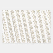 Zwei Khaki farbig verknüpftes Herz-Muster Geschenkpapier Set (Vorderseite 3)