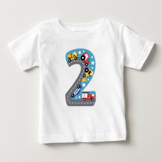 ZWEI KINDER 2. GEBURTSTAG BABY T-SHIRT (Vorderseite)