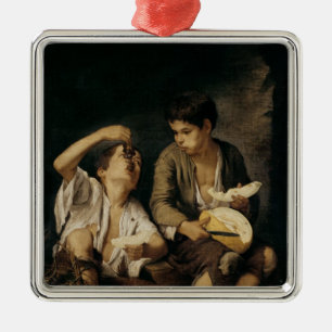 Zwei Kinder, die eine Melone und Trauben, 1645-46 Silbernes Ornament