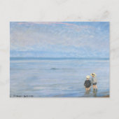 Zwei Kinder paddeln am Skagen Beach, PS Kroyer Postkarte (Vorderseite)