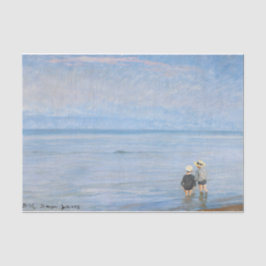 Zwei Kinder paddeln am Skagen Beach, PS Kroyer Seidenpapier