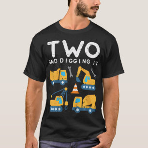 Zwei Kinder und Graben es Bau LKW 2ND Bi T-Shirt