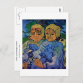 Zwei Kinder, Van Gogh Fine Art Postkarte (Vorne/Hinten)
