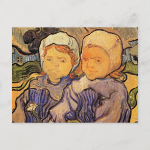 Zwei Kinder, Van Gogh, Vintager Impressionismus Ar Postkarte