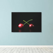 Zwei Kirschen 36x24 (90x60cm) waccna Leinwanddruck (Insitu (Holzboden))