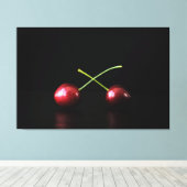 Zwei Kirschen 60x40 (150x100cm) waccna Leinwanddruck (Insitu (Holzboden))