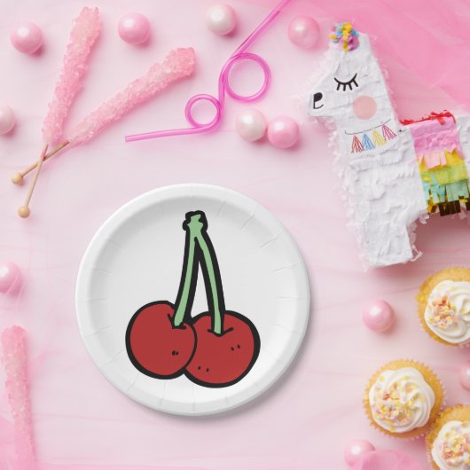 Zwei Kirschen Pappteller (Party)