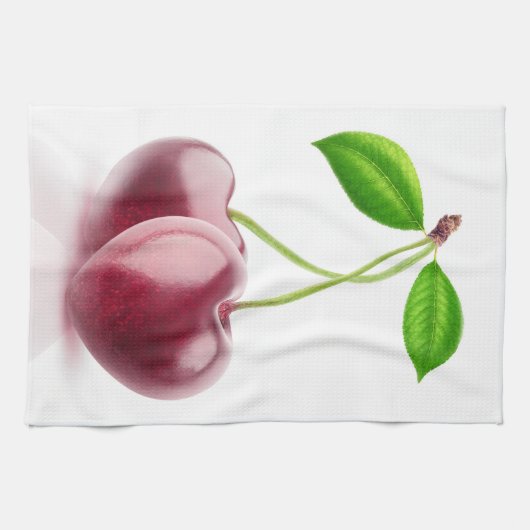 Zwei Kirschherzen Geschirrtuch (Horizontal)